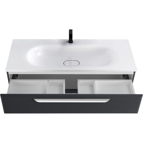 Тумба подвесная с раковиной Cezares ECO-1200-2C-SO-GR-P 120 см, Grafito - фото 4