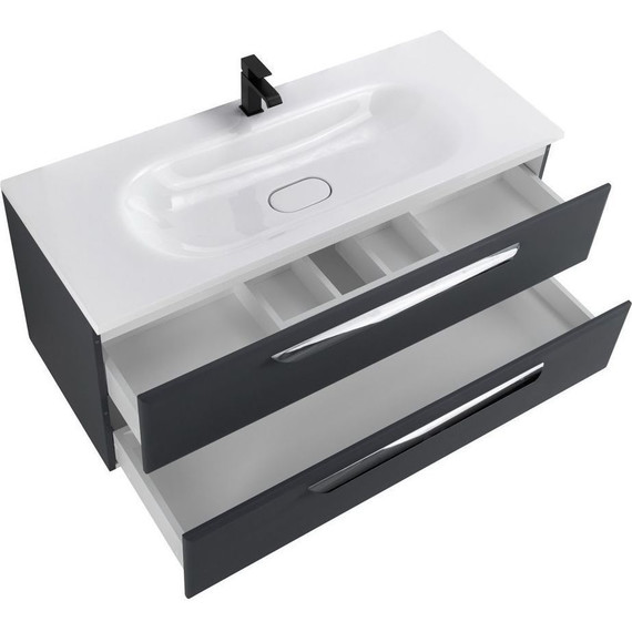 Тумба подвесная с раковиной Cezares ECO-1200-2C-SO-GR-P 120 см, Grafito - фото 5