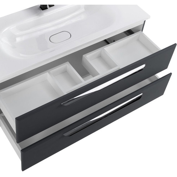 Тумба подвесная с раковиной Cezares ECO-1200-2C-SO-GR-P 120 см, Grafito - фото 6