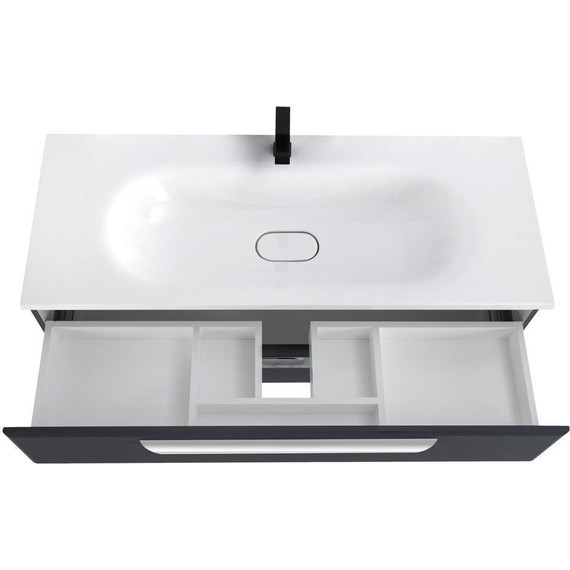 Тумба подвесная с раковиной Cezares ECO-1200-2C-SO-GR-P 120 см, Grafito - фото 7