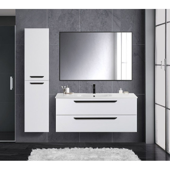 Тумба подвесная с раковиной Cezares ECO-1200-4C-SO-2-BO+CZR-1200/480-LV-MR-ECO 120 см, Bianco Opaco - фото 3