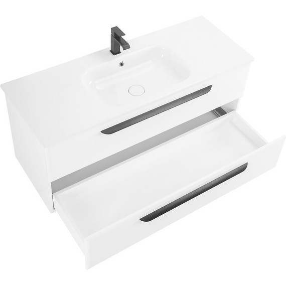 Тумба подвесная с раковиной Cezares ECO-1200-4C-SO-2-BO+CZR-1200/480-LV-MR-ECO 120 см, Bianco Opaco - фото 4