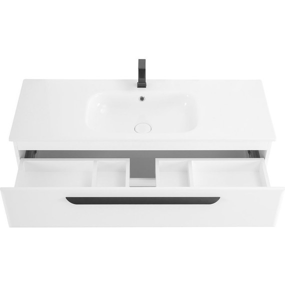 Тумба подвесная с раковиной Cezares ECO-1200-4C-SO-2-BO+CZR-1200/480-LV-MR-ECO 120 см, Bianco Opaco - фото 5