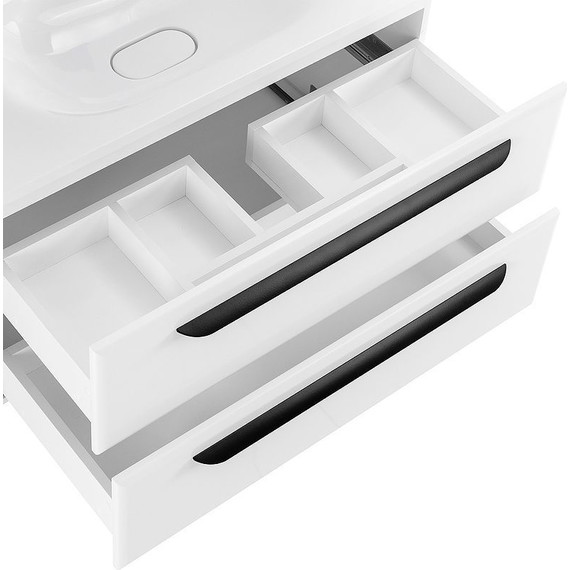 Тумба подвесная с раковиной Cezares ECO-750-2C-SO-BO 75 см, Bianco Opaco - фото 6