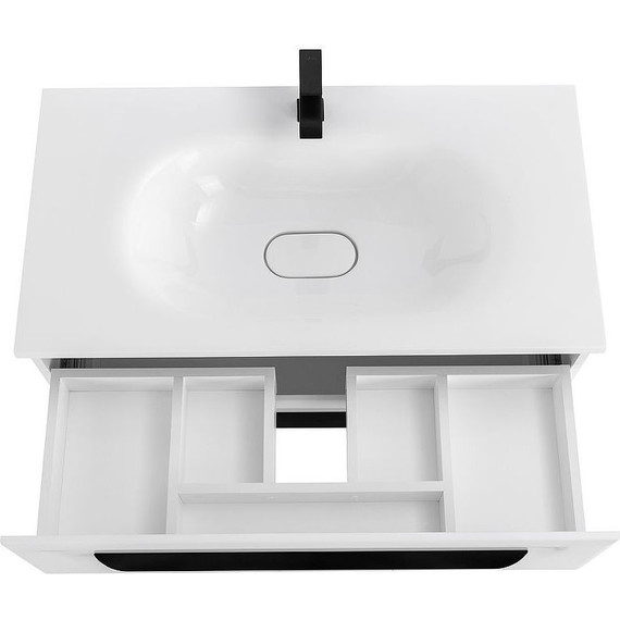 Тумба подвесная с раковиной Cezares ECO-750-2C-SO-BO 75 см, Bianco Opaco - фото 7