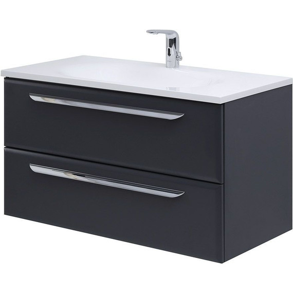 Тумба подвесная с раковиной Cezares ECO-750-2C-SO-GR-P 75 см, Grafito - фото 2