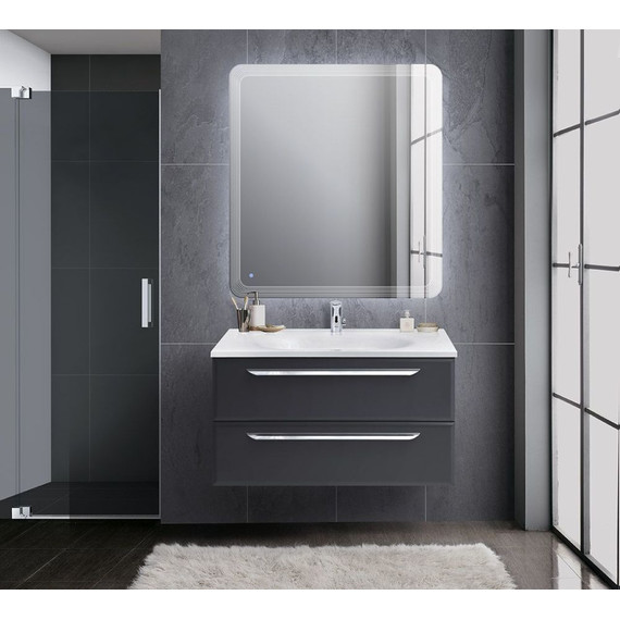 Тумба подвесная с раковиной Cezares ECO-750-2C-SO-GR-P 75 см, Grafito - фото 8