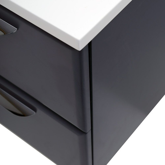 Тумба подвесная с раковиной Cezares ECO-750-2C-SO-GR-P 75 см, Grafito - фото 9