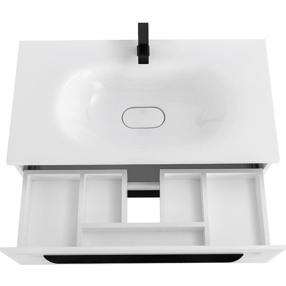 Тумба подвесная с раковиной Cezares ECO-900-2C-SO-BL 90 см, Bianco Lucido - фото 7