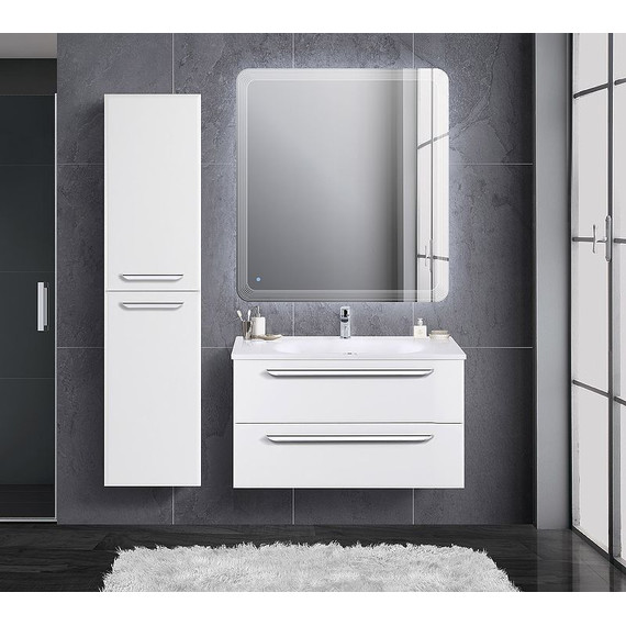 Тумба подвесная с раковиной Cezares ECO-900-2C-SO-BL 90 см, Bianco Lucido - фото 9