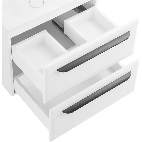 Тумба подвесная с раковиной Cezares ECO-CER-600-2C-SO-BL 60 см, Bianco Lucido - фото 7