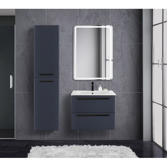 Тумба подвесная с раковиной Cezares ECO-CER-600-2C-SO-GR-P 60 см, Grafito - фото 2