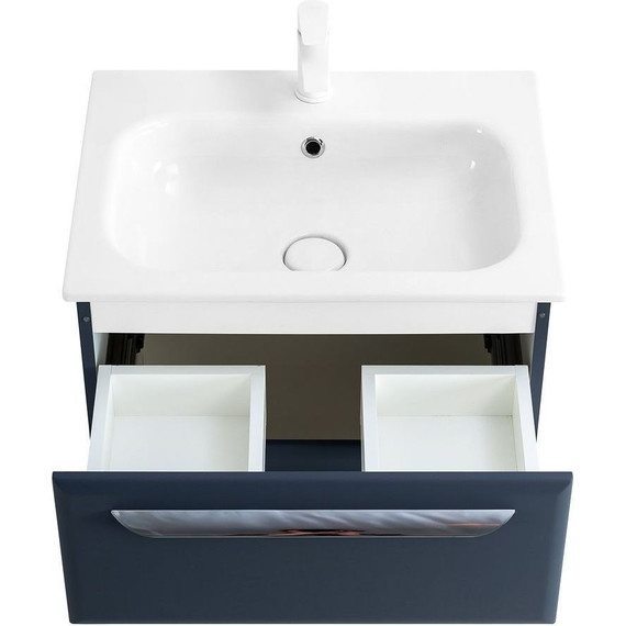 Тумба подвесная с раковиной Cezares ECO-CER-600-2C-SO-GR-P 60 см, Grafito - фото 5