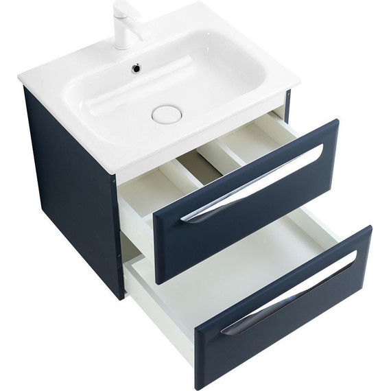 Тумба подвесная с раковиной Cezares ECO-CER-600-2C-SO-GR-P 60 см, Grafito - фото 6