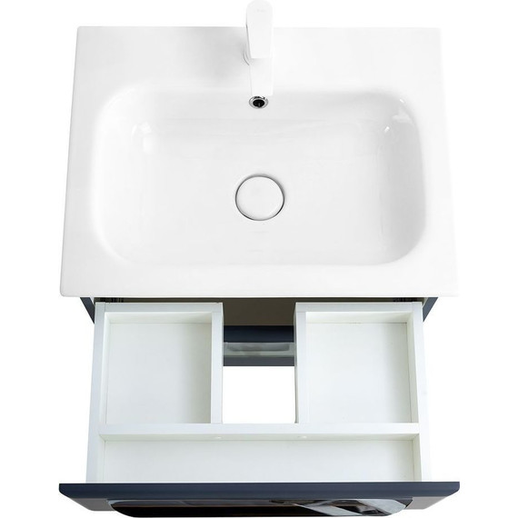 Тумба подвесная с раковиной Cezares ECO-CER-600-2C-SO-GR-P 60 см, Grafito - фото 8