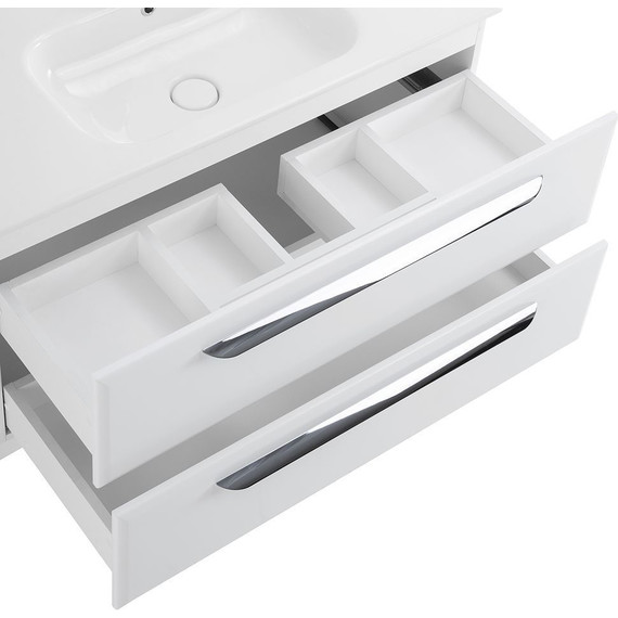 Тумба подвесная с раковиной Cezares ECO-CER-800-2C-SO-BL 80 см, Bianco Lucido - фото 7