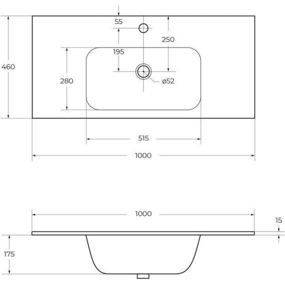 Тумба подвесная с раковиной Cezares ECO-CER-1000-2C-SO-GR-P 100 см, Grafito - фото 12