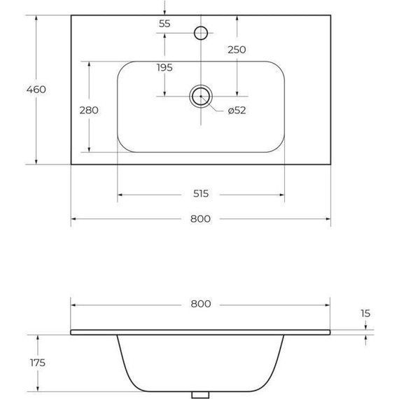 Тумба подвесная с раковиной Cezares ECO-CER-800-2C-SO-SPF-P 80 см, Sapfiro - фото 16