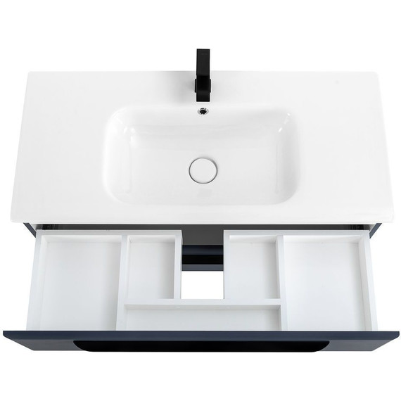 Тумба подвесная с раковиной Cezares ECO-CER-1000-2C-SO-GR-P 100 см, Grafito - фото 7