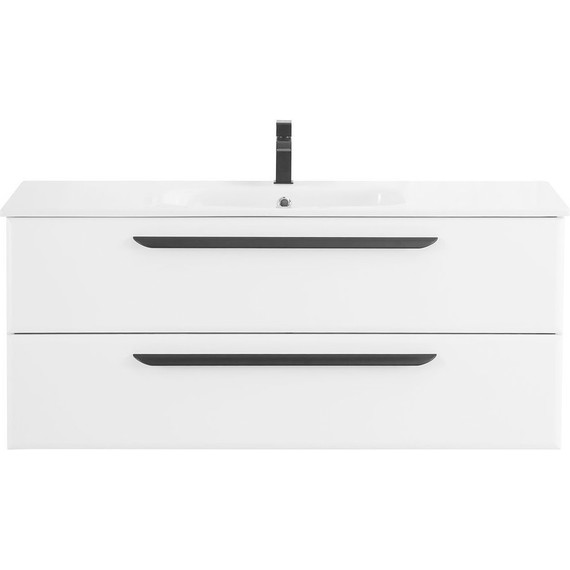 Тумба подвесная с раковиной Cezares ECO-CER-1200-2C-SO-BO 120 см, Bianco Opaco - фото 
