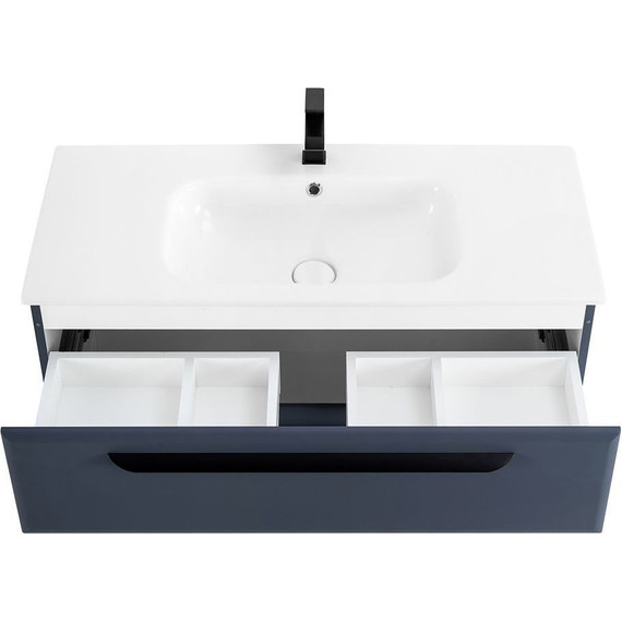 Тумба подвесная с раковиной Cezares ECO-CER-1200-2C-SO-GR-P 120 см, Grafito - фото 5