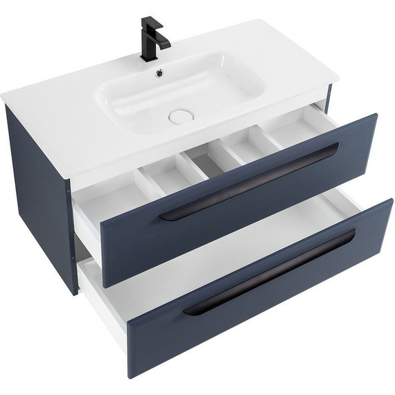 Тумба подвесная с раковиной Cezares ECO-CER-1200-2C-SO-GR-P 120 см, Grafito - фото 6