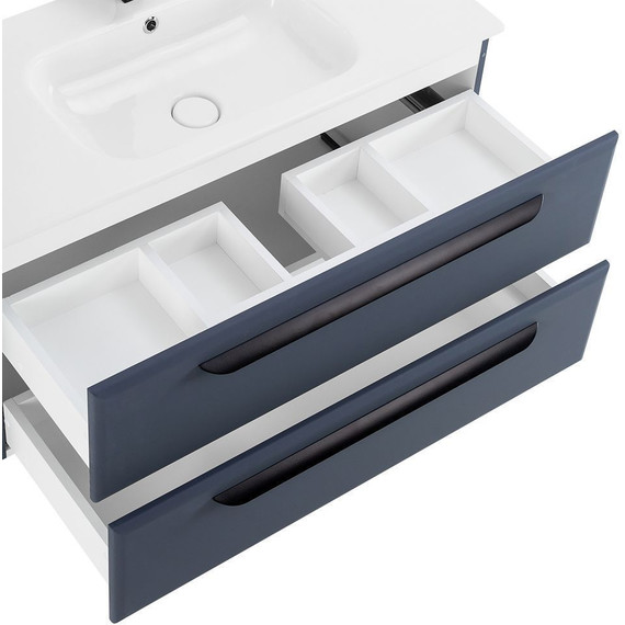 Тумба подвесная с раковиной Cezares ECO-CER-1200-2C-SO-GR-P 120 см, Grafito - фото 7