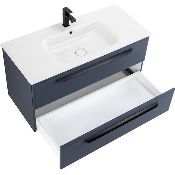 Тумба подвесная с раковиной Cezares ECO-CER-800-2C-SO-GR-P 80 см, Grafito - фото 4