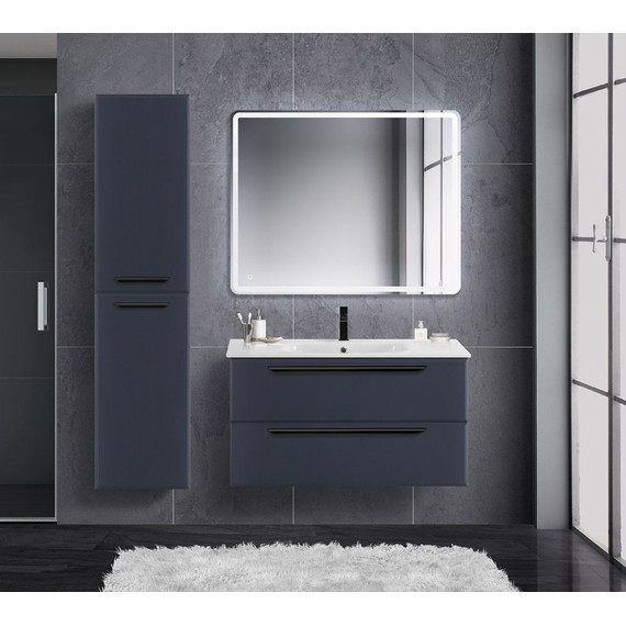 Тумба подвесная с раковиной Cezares ECO-CER-800-2C-SO-GR-P 80 см, Grafito - фото 2