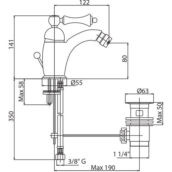 Смеситель для биде Cezares MARGOT-BSM1-01-M, Цвет производителя: хром - фото 2