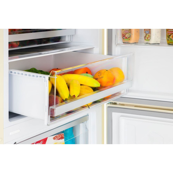 Двухкамерный холодильник Hiberg RFC-400DX NFGY inverter, бежевое стекло - фото 5