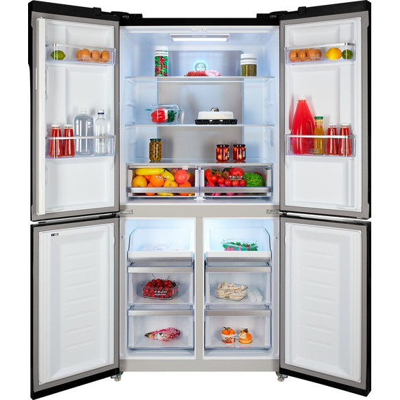 Холодильник Side by Side Hiberg RFQ-500DX NFGR inverter, красное стекло - фото 4