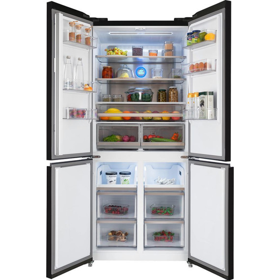 Холодильник Side by Side Hiberg RFQ-600DX NFGB inverter, чёрное мерцающее стекло - фото 4