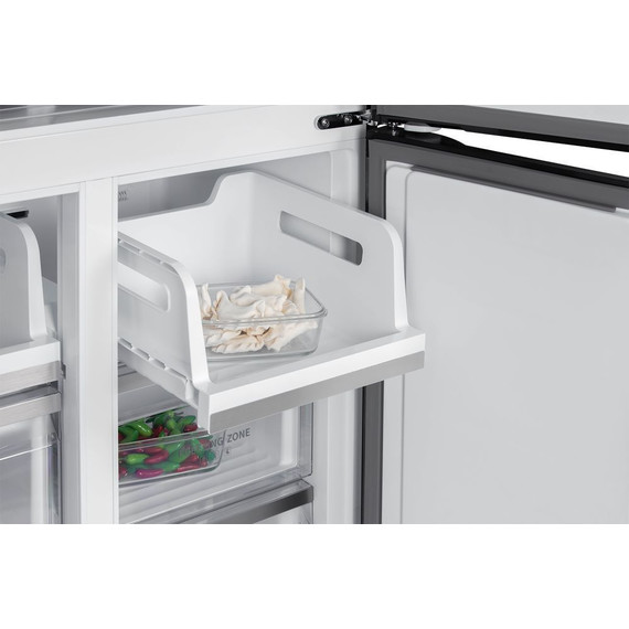 Холодильник Side by Side Hiberg RFQ-600DX NFGW inverter, белое мерцающее стекло - фото 7