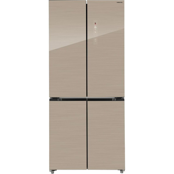 Холодильник Side by Side Hiberg RFQ-600DX NFGY inverter, бежевое стекло с полосками - фото 