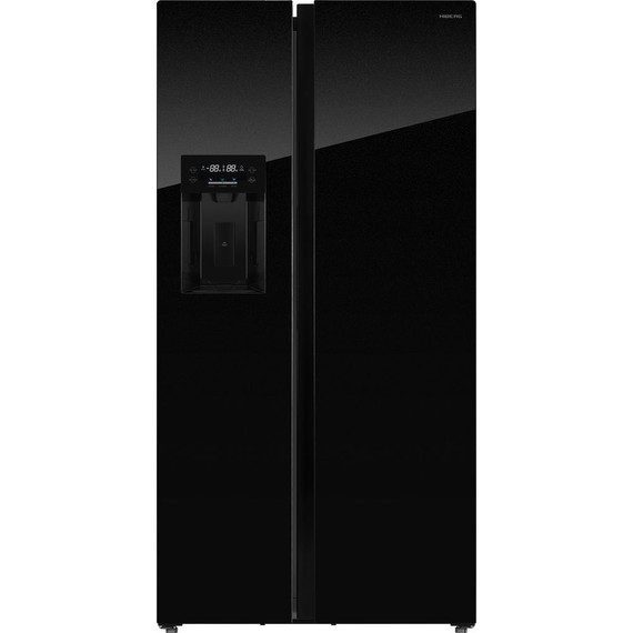 Холодильник Side by Side Hiberg RFS-650DX NFGB inverter, чёрное мерцающее стекло - фото 