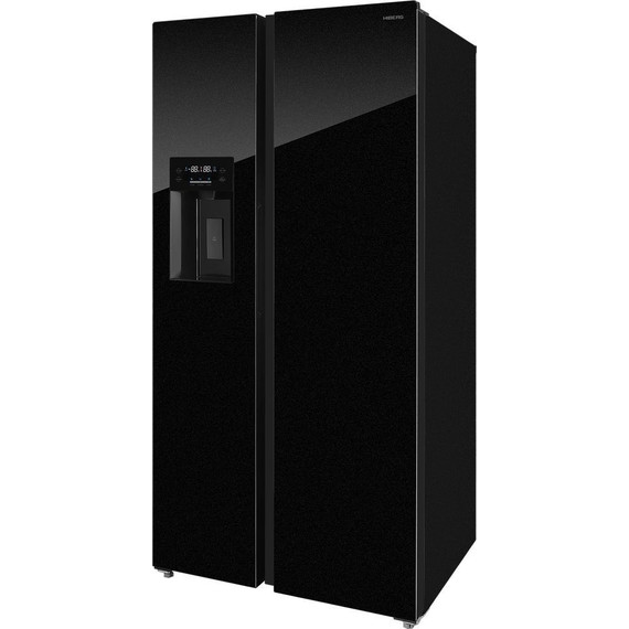 Холодильник Side by Side Hiberg RFS-650DX NFGB inverter, чёрное мерцающее стекло - фото 2