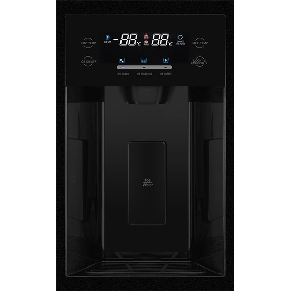 Холодильник Side by Side Hiberg RFS-650DX NFGB inverter, чёрное мерцающее стекло - фото 5