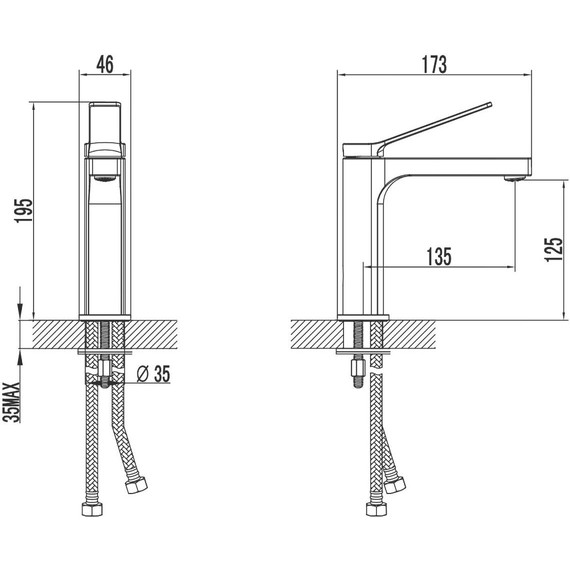 Смеситель для раковины Azario Vise AZ-VQQ168330PA, черный, Цвет производителя: чёрный - фото 2