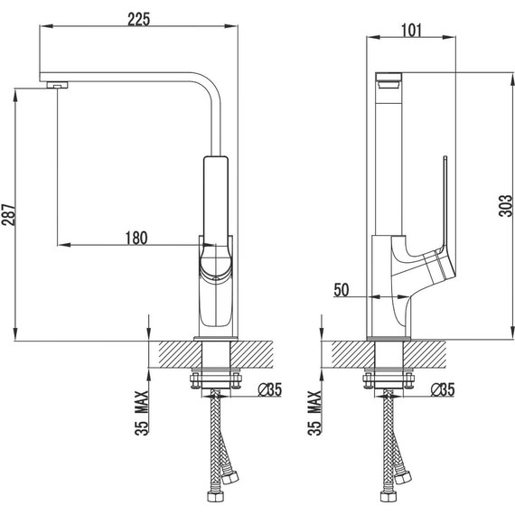 Смеситель для кухни Azario Vise AZ-VQQ568330PA, черный, Цвет производителя: чёрный - фото 2