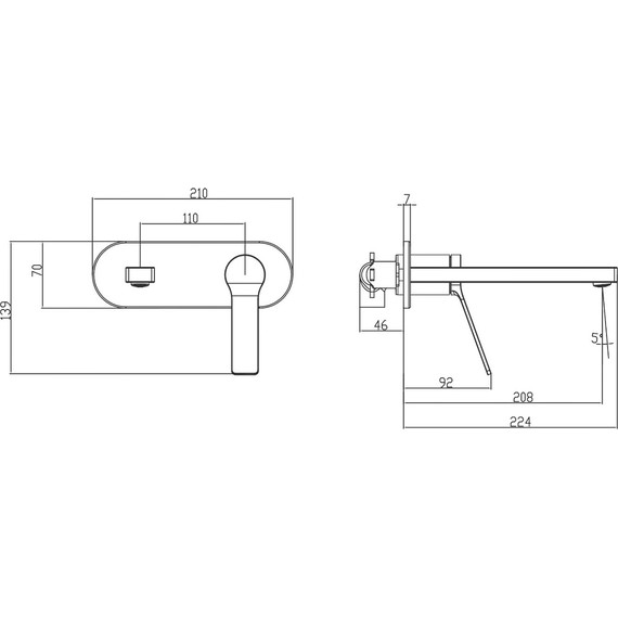 Смеситель для раковины настенный Azario Vise AZ-VSA148330C, Цвет производителя: хром - фото 2