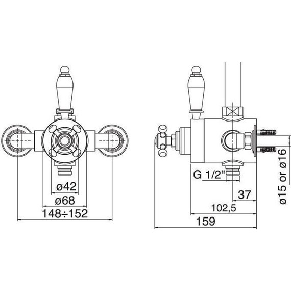 Смеситель для душа с термостатом Cezares MARGOT-D-T-01-Bi, Цвет производителя: хром - фото 2