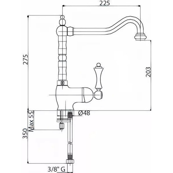 Смеситель для кухни Cezares MARGOT-LLM2-02-Bi, бронза, Цвет производителя: бронза - фото 2