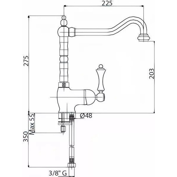 Смеситель для кухни Cezares MARGOT-LLM2-03/24-Bi, золото 24 карат, Цвет производителя: золото - фото 2
