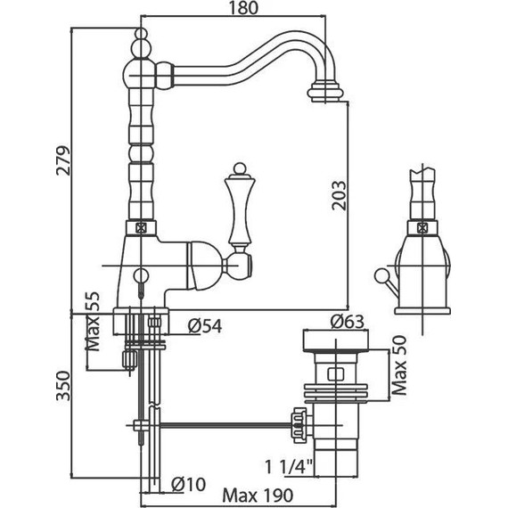 Смеситель для раковины Cezares MARGOT-LSM2-02-Bi, бронза, Цвет производителя: бронза - фото 2