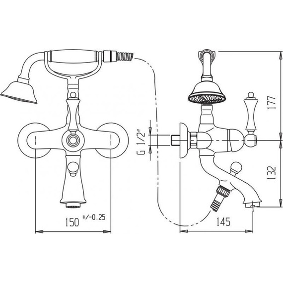Смеситель для ванны Cezares MARGOT-VDM-01-Bi, Цвет производителя: хром - фото 2