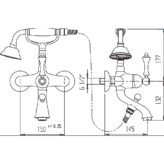Смеситель для ванны Cezares MARGOT-VDP-03/24-M, золото 24 карат - фото 3