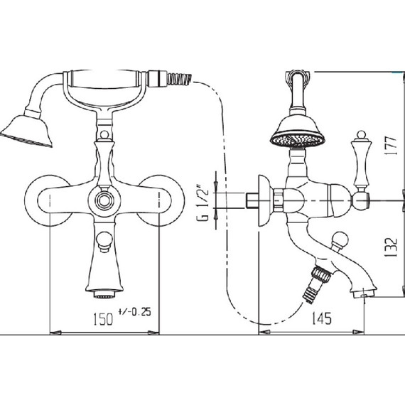 Смеситель для ванны Cezares MARGOT-VDP-02-M, бронза - фото 3