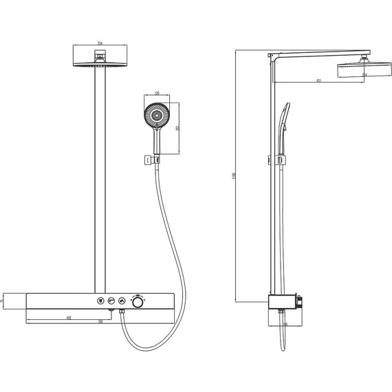 Душевая стойка с термостатом Azario Deepsea AZ-679008DB9PA, черный - фото 2