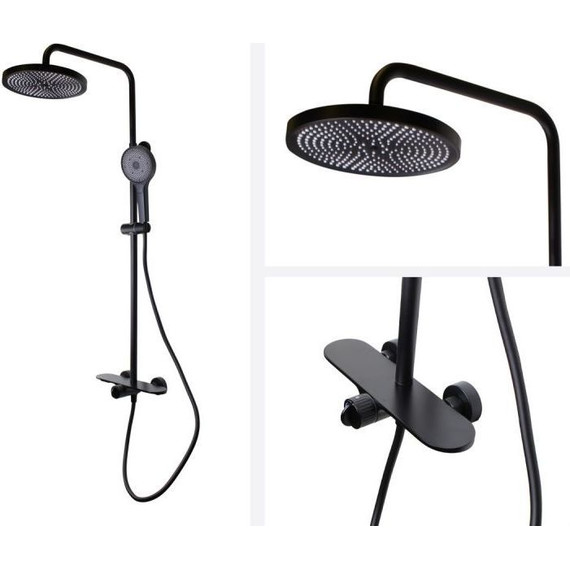 Душевая стойка Bronze de Luxe Icon 80112CB, черный матовый - фото 2